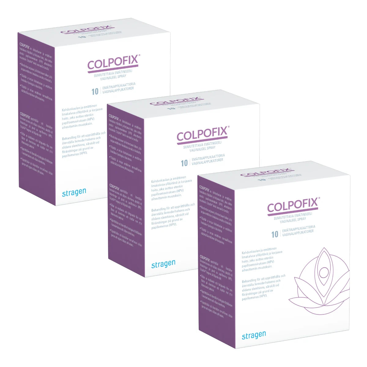Colpofix sumutettava emätingeeli 3x10 kpl triplapakkaus