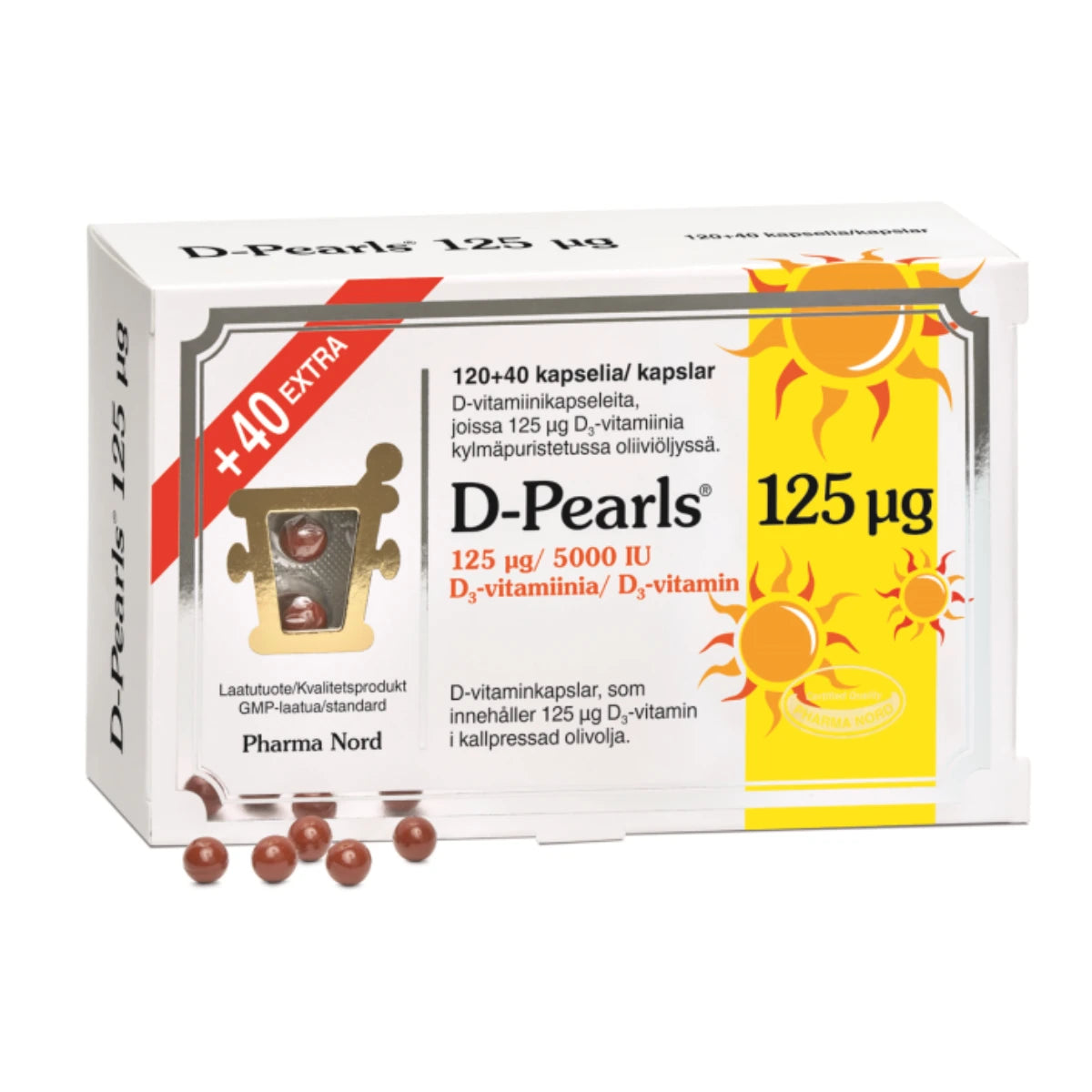 D-PEARLS 125 Mikrog Extra 120+40 kaps
