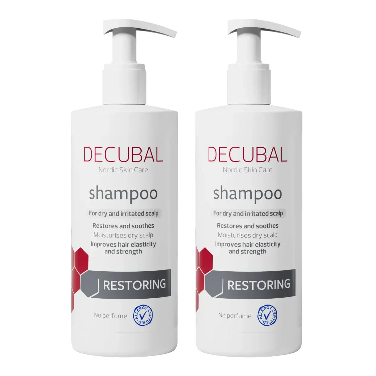 Decubal Restoring Shampoo 2 x 200 ml – elvyttää ja rauhoittaa kuivaa päänahkaa