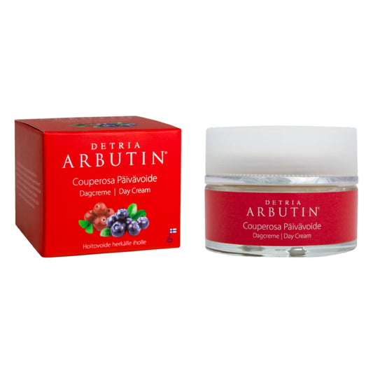 DETRIA Arbutin Couperosa päivävoide 50 ml ehkäisee couperosaa ja ihon pigmenttivirheitä