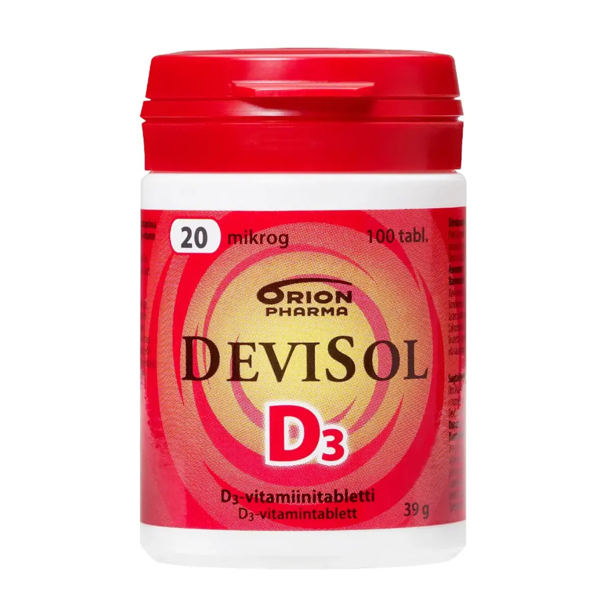 DEVISOL 20 mikrog tabletti 100 kpl hedelmäisen raikas D3-vitamiinia sisältävä imeskelytabletti 