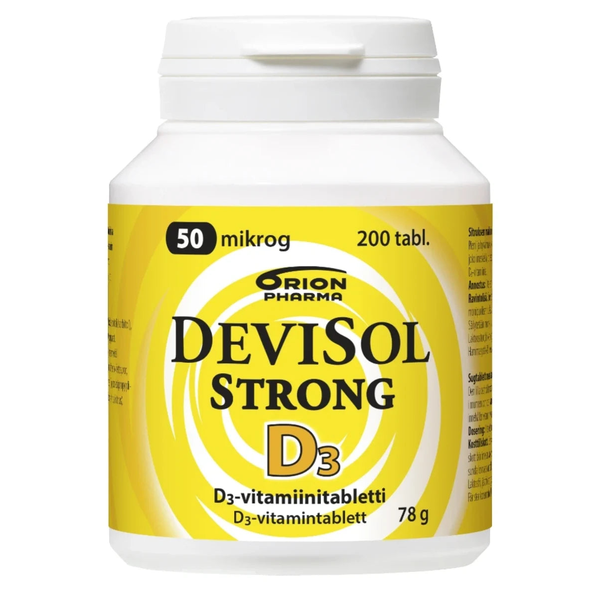 DEVISOL Strong 50 mikrog imeskelytabletti 200 kpl hyvänmakuinen pieni D3-vitamiinivalmiste