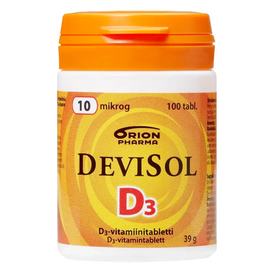 DEVISOL 10 mikrog imeskelytabletti 100 kpl raikkaan sitruksen makuinen D3-vitamiinivalmiste