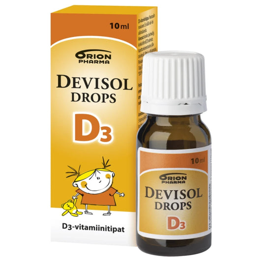 DEVISOL Drops D3-vitamiinitippa 10 ml D-vitamiinin saannin varmistamiseen vauvaiästä lähtien