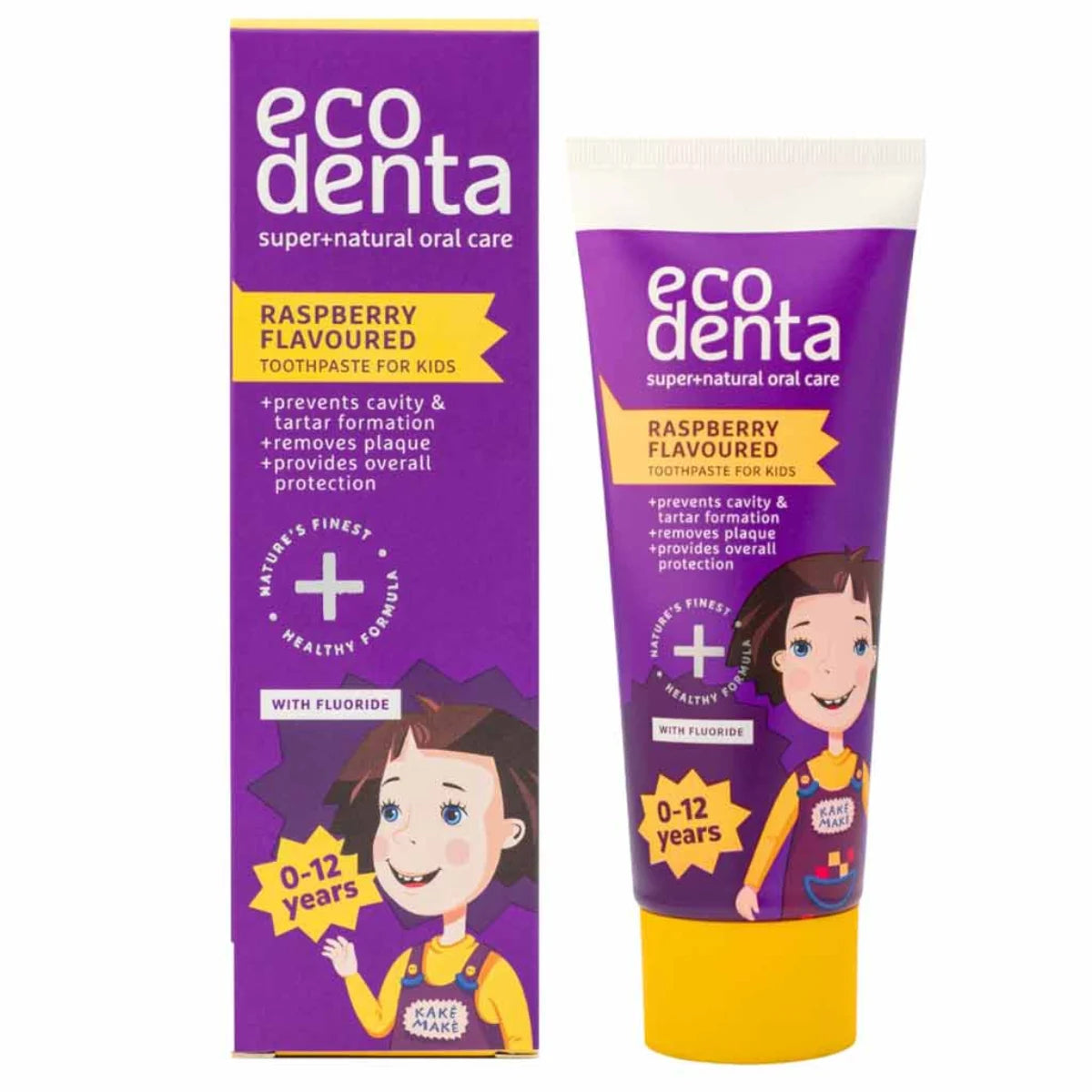 Ecodenta Raspberry flavoured toothpaste for kids 75 ml – vadelmanmakuinen lasten hammastahna