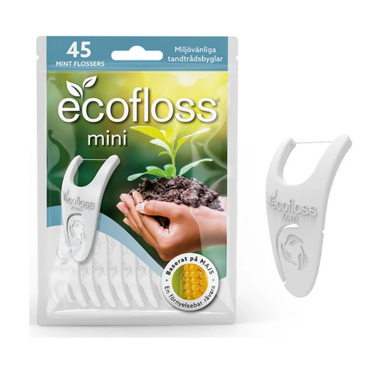 ECOFLOSS Mini hammaslankain 45 kpl kompakti lankain on helppo pitää mukana