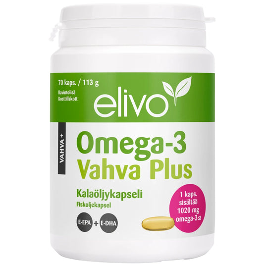 ELIVO Omega-3 Vahva Plus kalaöljykapseli 70 kpl