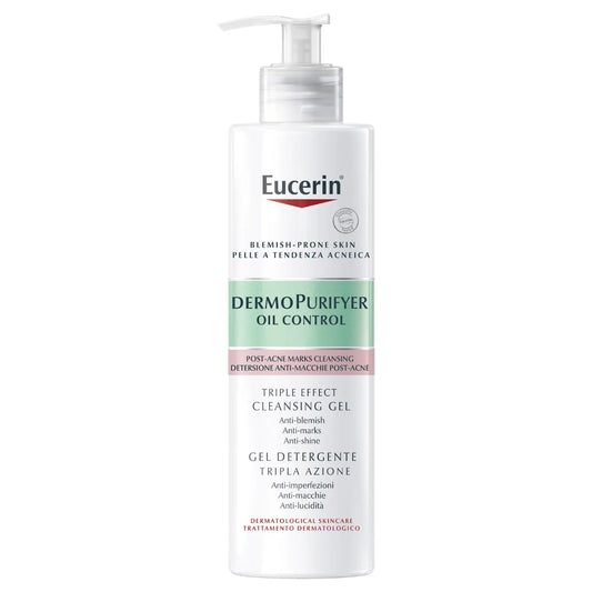 Eucerin DermoPurifyer Triple Effect Cleansing Gel 400 ml – puhdistusgeeli akneen taipuvaiselle iholle