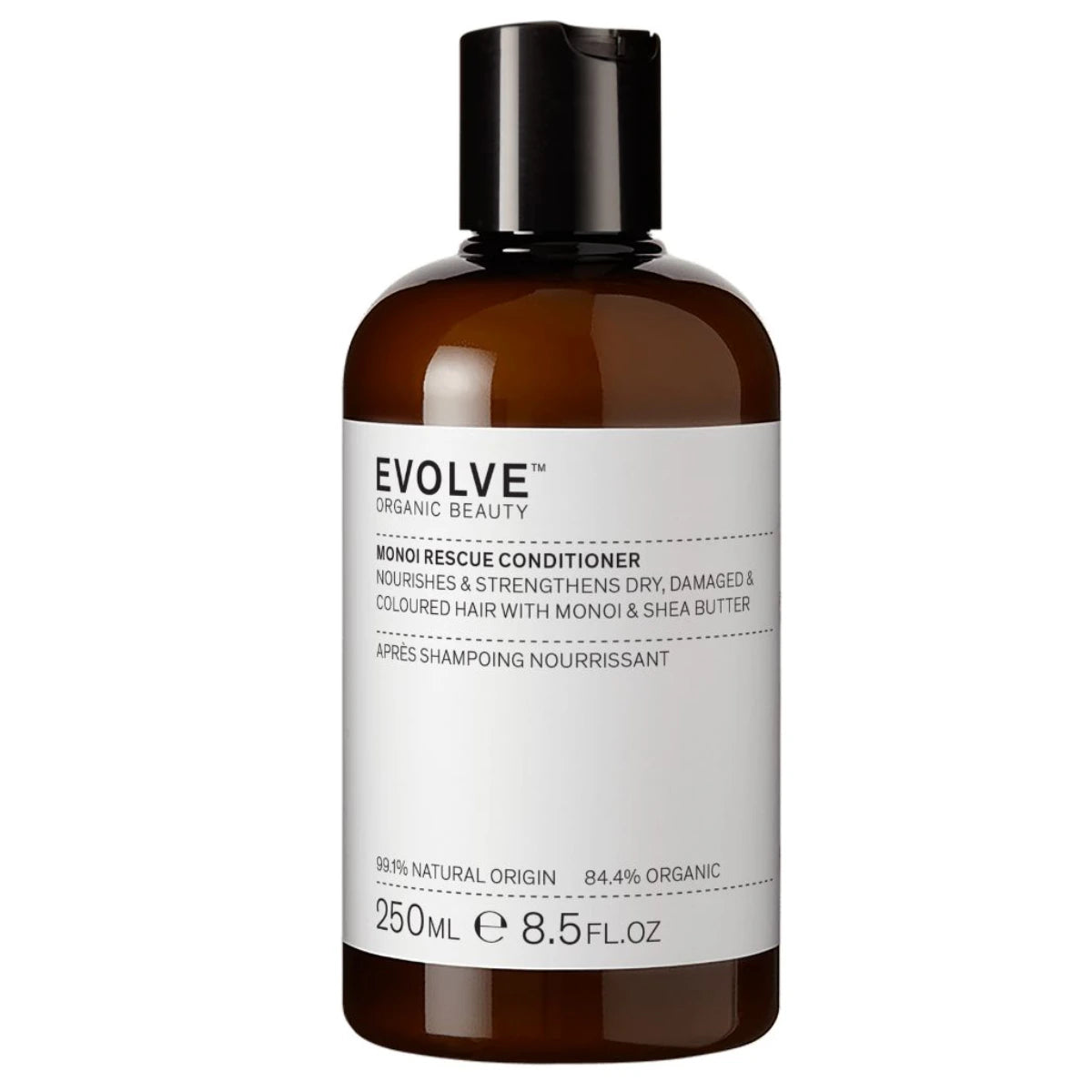 Evolve Organic Beauty Monoi Rescue Conditioner 250 ml – Syväkosteuttava hoitoaine kuiville ja värjätyille hiuksille