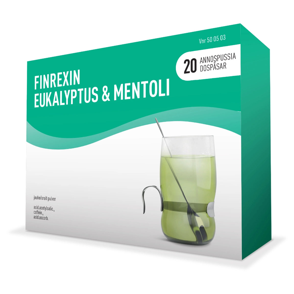 FINREXIN Eukalyptus & Mentoli jauhe 350/30/300 mg 20 x 5 g kipuun ja flunssan oireisiin