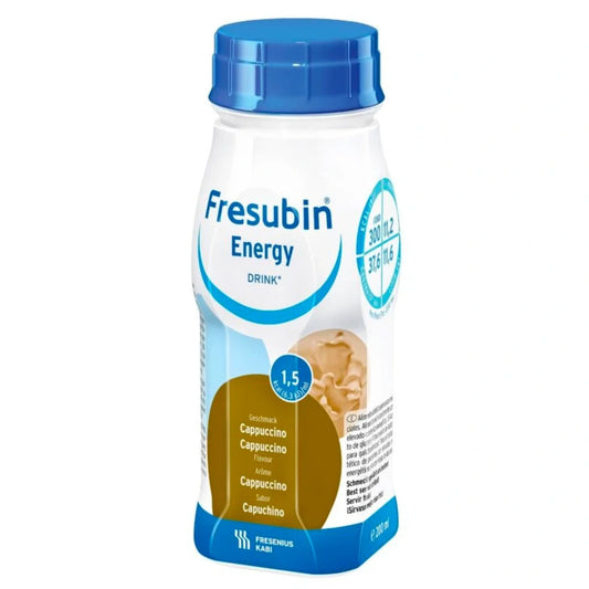 FRESUBIN Energy Drink Cappuccino 4x200 ml kuiduton täydennysravintovalmiste