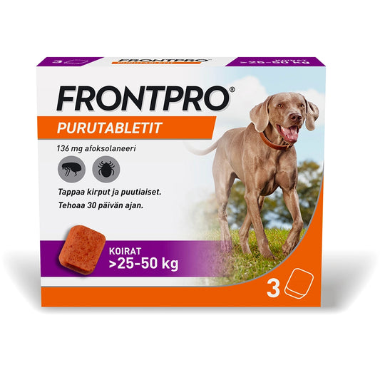 FRONTPRO purutabletti 136 mg >25-50 kg koirille
