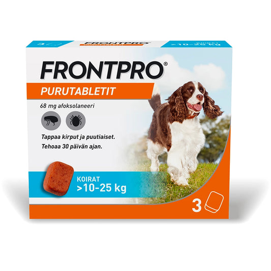 FRONTPRO purutabletti 68 mg >10-25 kg painoisille koirille