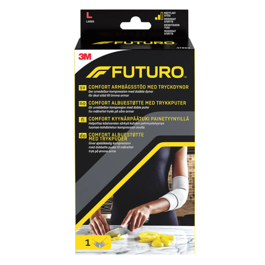 FUTURO Comfort Kyynärpäätuki painetyynyillä L helpottaa käsivarsien särkyä