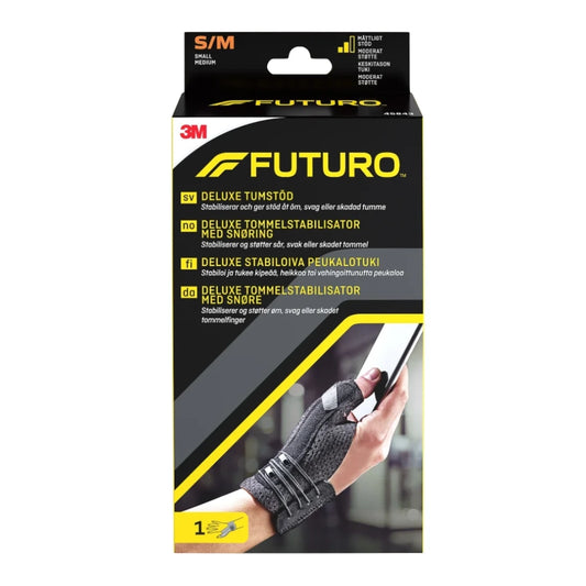 FUTURO Deluxe Stabiloiva peukalotuki musta S/M tukee kipeää peukaloa
