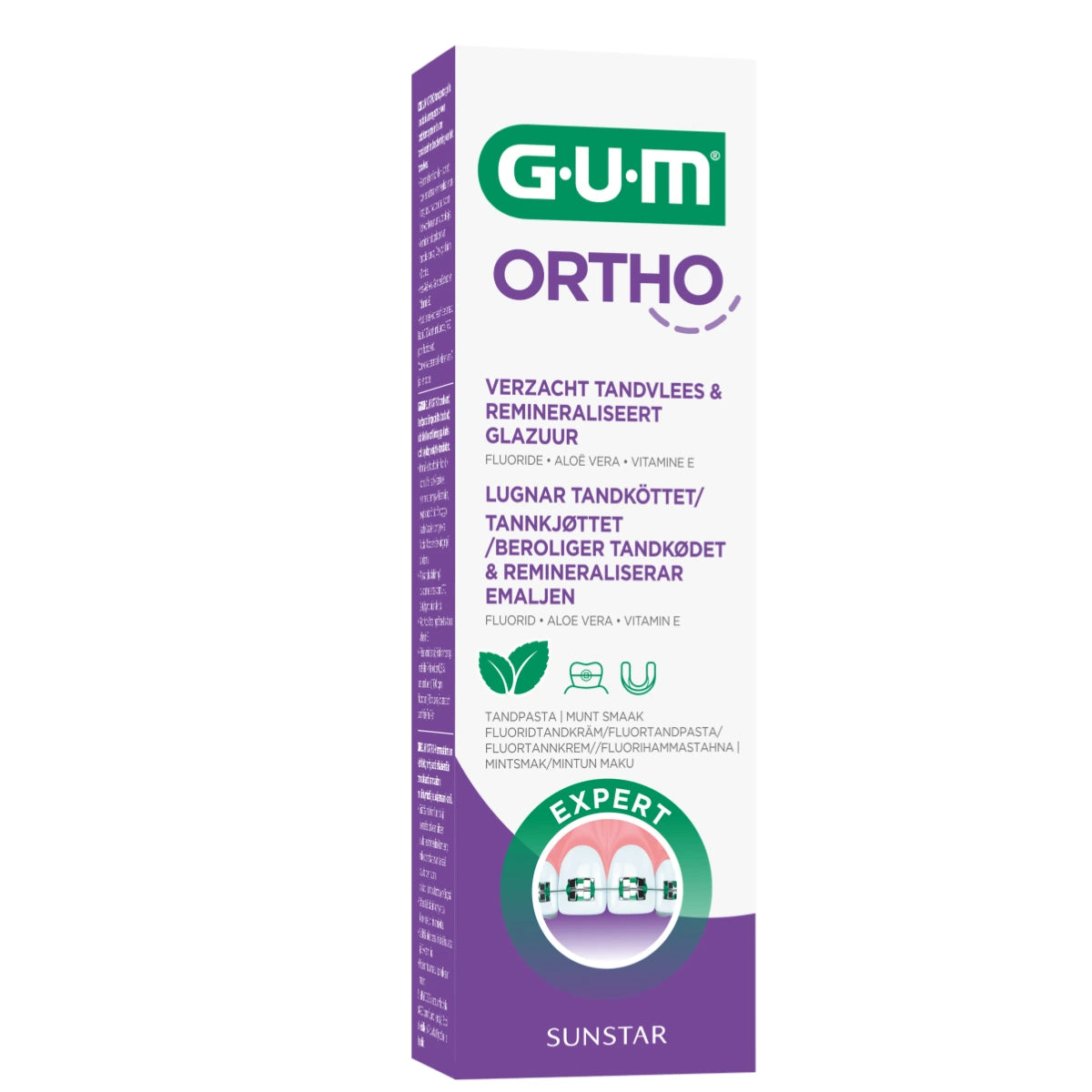 GUM Ortho CPC fluorihammastahna sopii käytettäväksi oikomishoidon aikana.