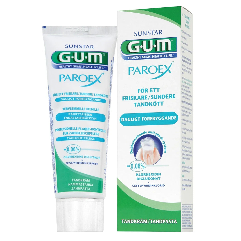 GUM Paroex 0,06% hammastahna plakin ehkäisyyn ja ienongelmiin 75 ml