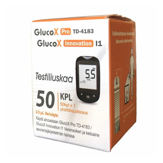 GLUCOX Pro Verensokeritestiliuska 50 kpl