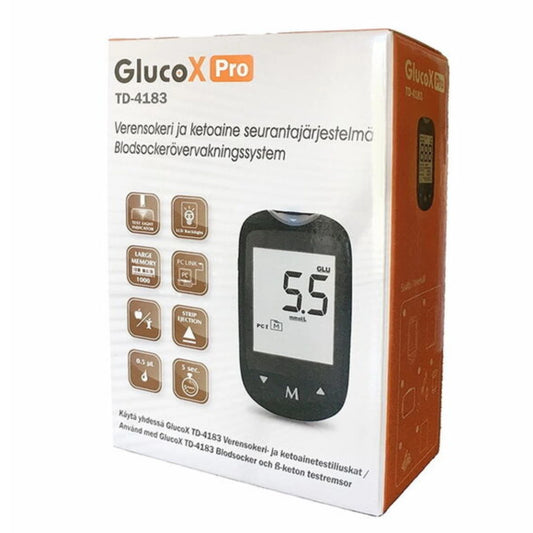 GlucoX Pro verensokeri & ketoainemittari 1 kpl