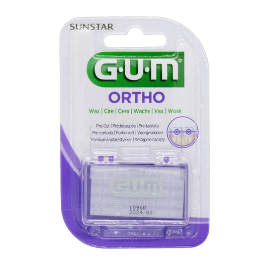 GUM Ortho Wax kirkas 5 kpl lääkinnällinen laite, joka suojaa suun limakalvoja oikomiskojeiden aiheuttamilta vaurioilta