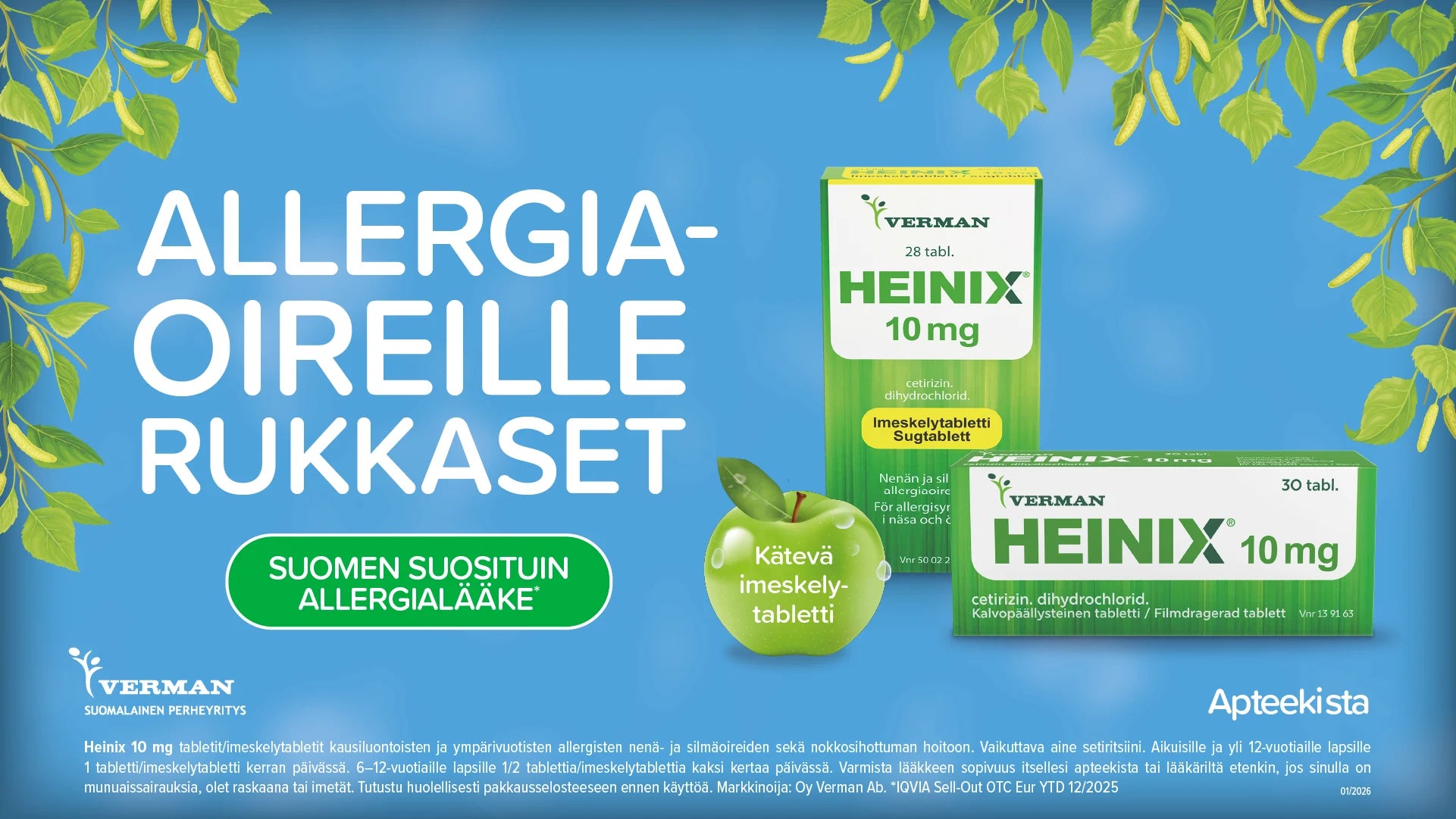 Heinix allergiaoireille rukkaset