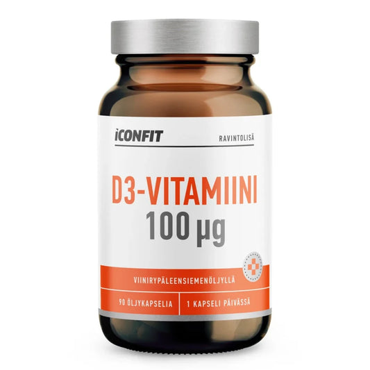 ICONFIT D3-Vitamiini 100 mikrog Viinirypäleensiemenöljyllä 90 kaps