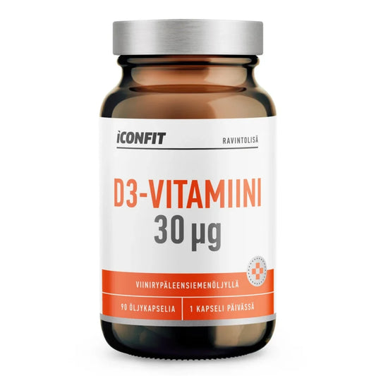 ICONFIT D3-vitamiini 30 µg viinirypäleensiemenöljyllä 90 kaps
