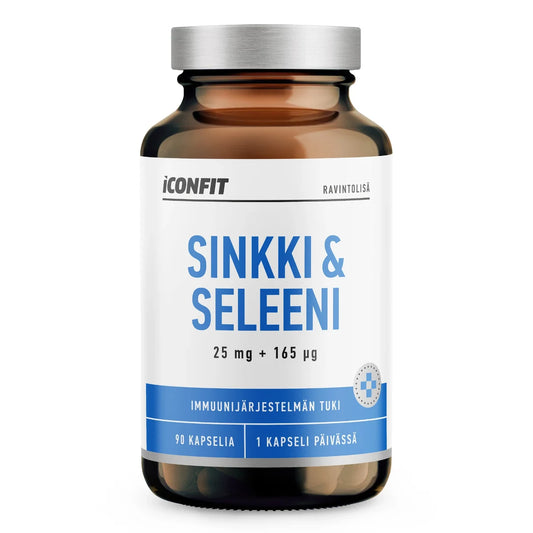 ICONFIT Sinkki + Seleeni 90 kaps – sinkkibisglysinaattia ja L-selenometioniinia kasvipohjaisessa kapselissa