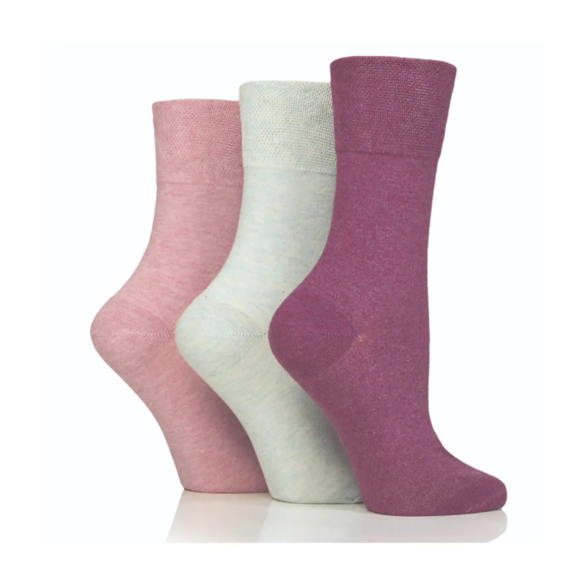 IOMI Footnurse Diabetes-sukka 37-42 Pastellivärit 3 paria pakkauksessa