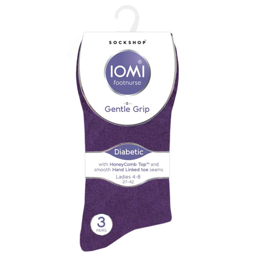 IOMI Footnurse Diabetessukka 37-42 Lila/pinkki 3 paria