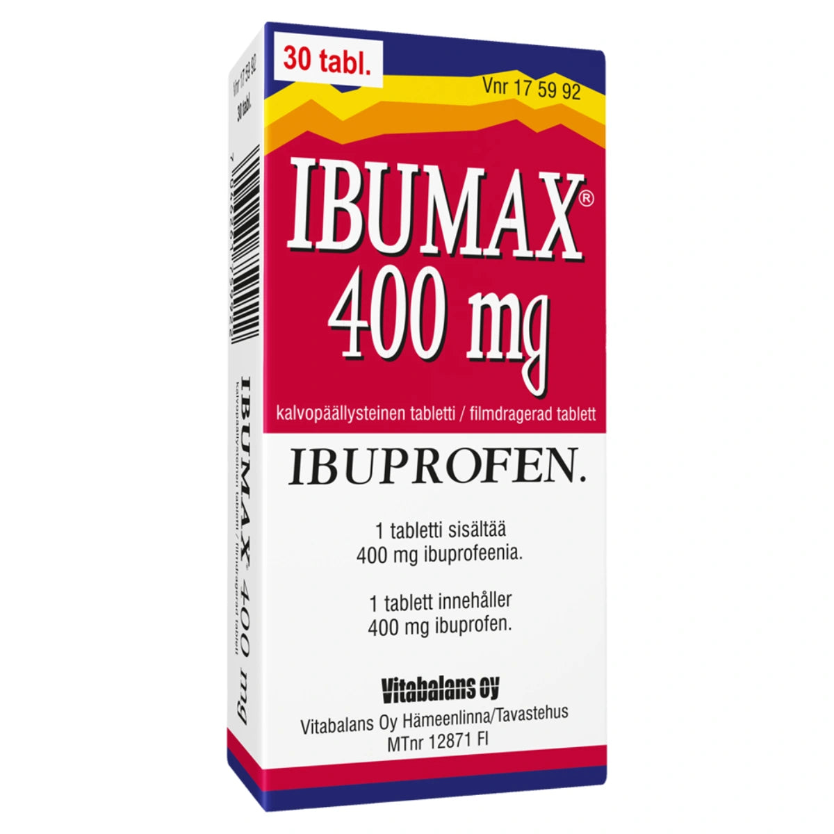 IBUMAX 400 mg tabletti, kalvopäällysteinen 30 kpl