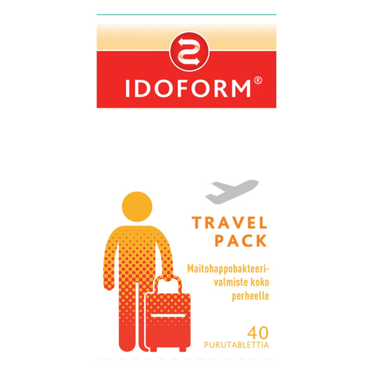 IDOFORM Travel Pack purutabletti 40 kpl trooppisten hedelmienmakuinen maitohappobakteerivalmiste