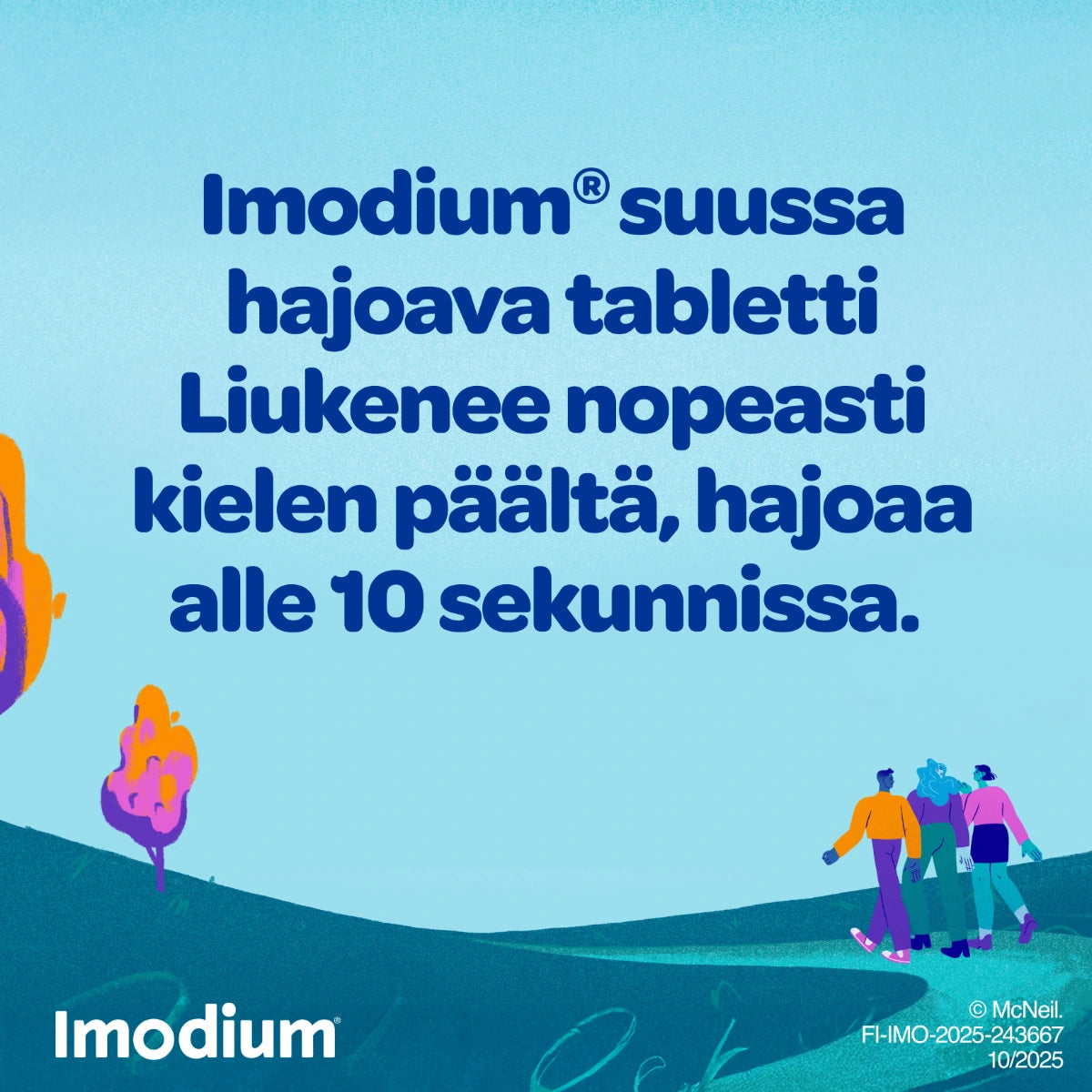 IMODIUM 2 mg tabletti, suussa hajoava liukenee nopeasti