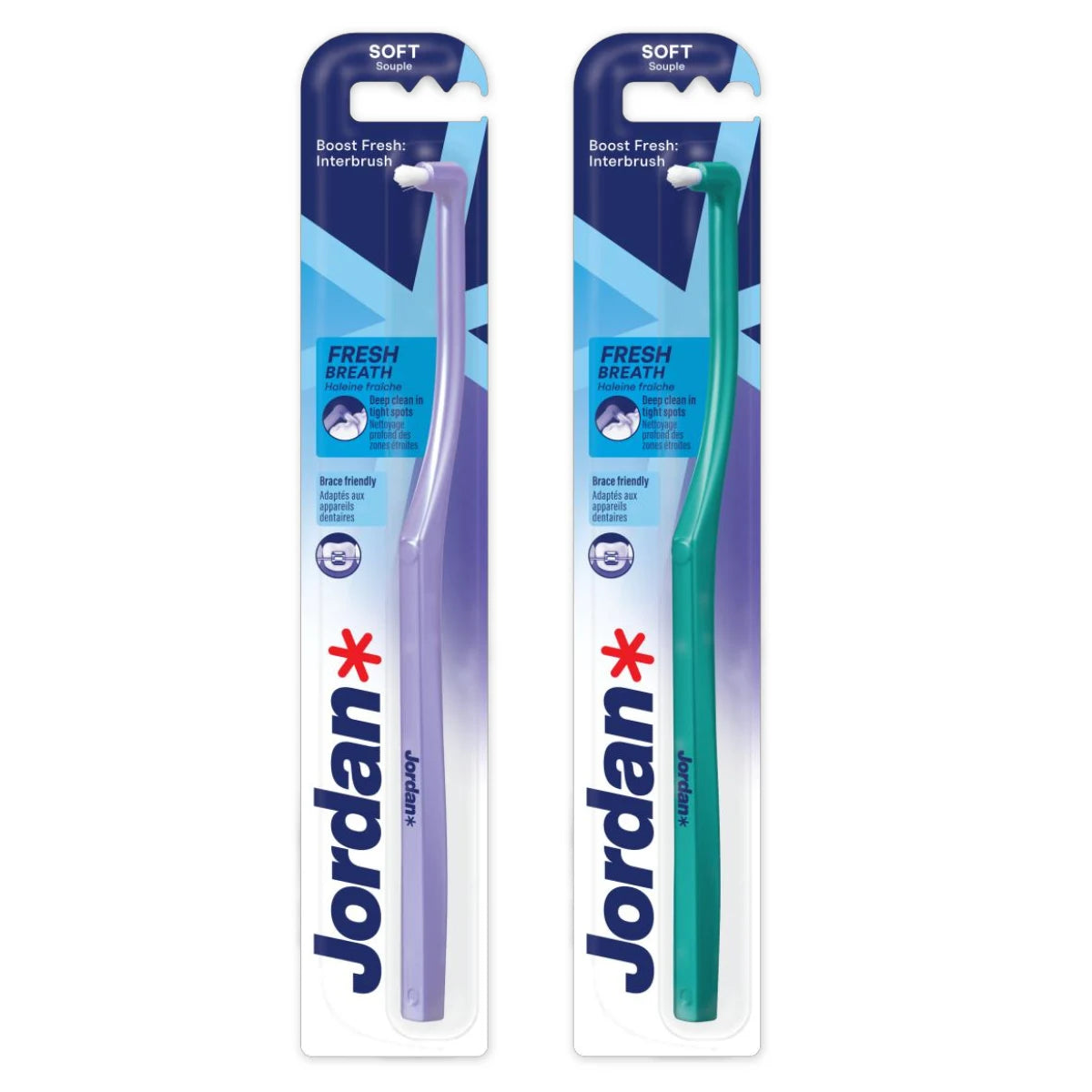 Jordan Boost Fresh Breath väliharja saatavilla minttu ja lila