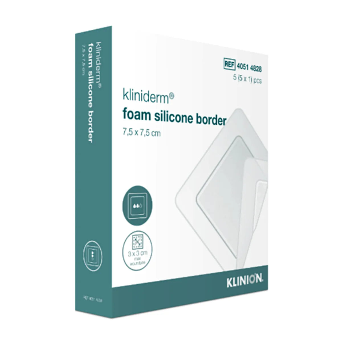 KLINION Kliniderm Foam Silicone Border 7,5 x 7,5 cm 5 kpl

