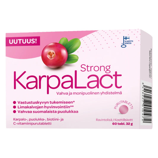 KARPALACT Strong purutabletti 60 kpl proantosyanidiineja, C-vitamiineja ja biotiinia sisältävä ravintolisä