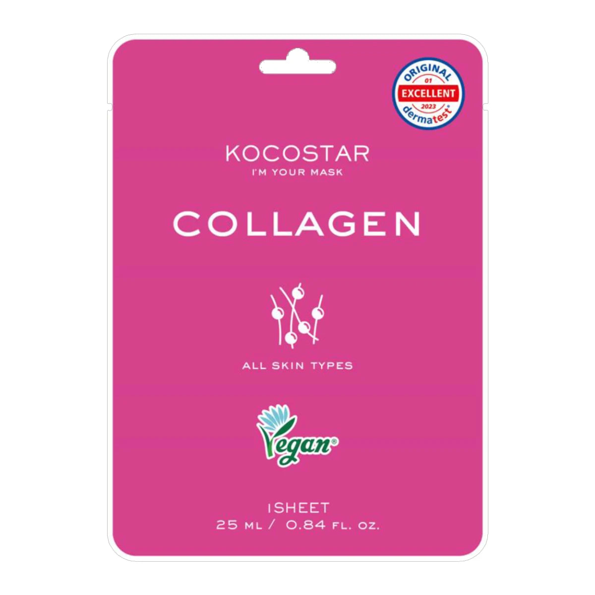 Kocostar Collagen Mask Sheet – kollageenia sisältävä kasvonaamio ikääntyvälle iholle