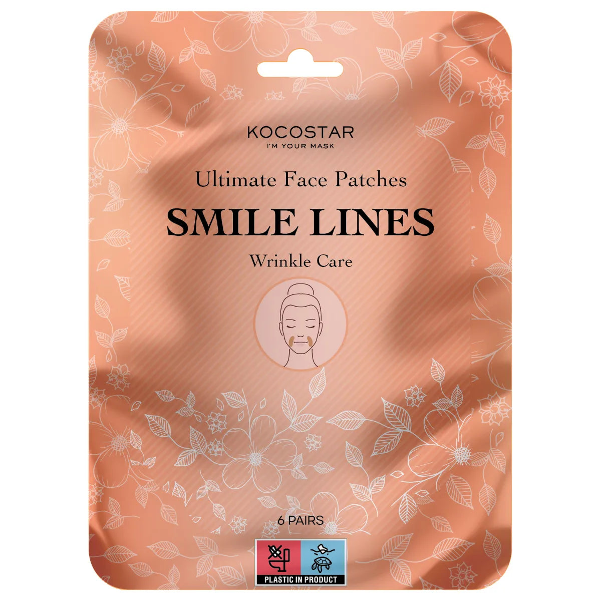 Kocostar Face Patches Smile Lines 6 paria – kasvoteippi suunympärysjuonteille