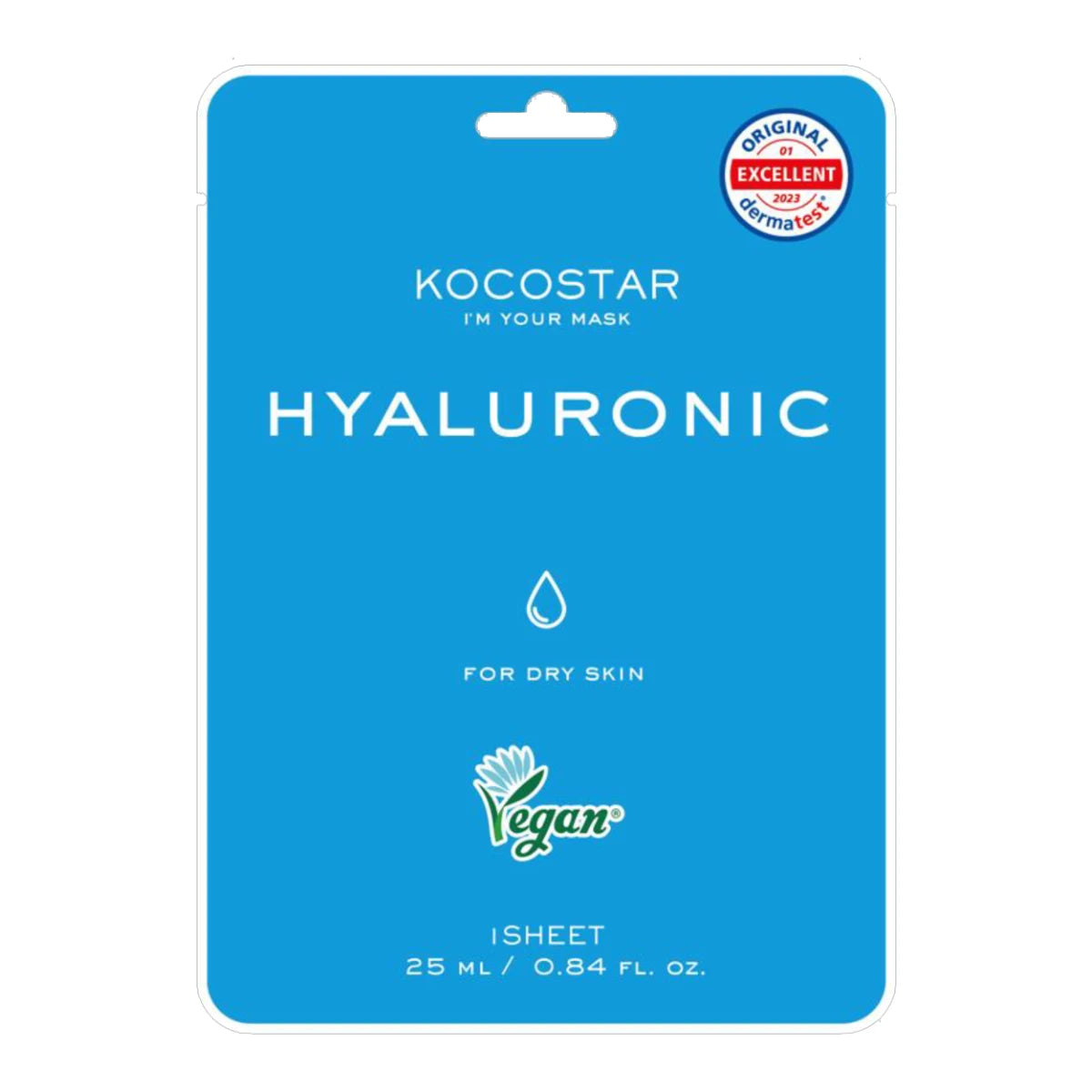 Kocostar Hyaluronic Mask Sheet – hyaluronihappoa sisältävä kasvonaamio kuivalle iholle