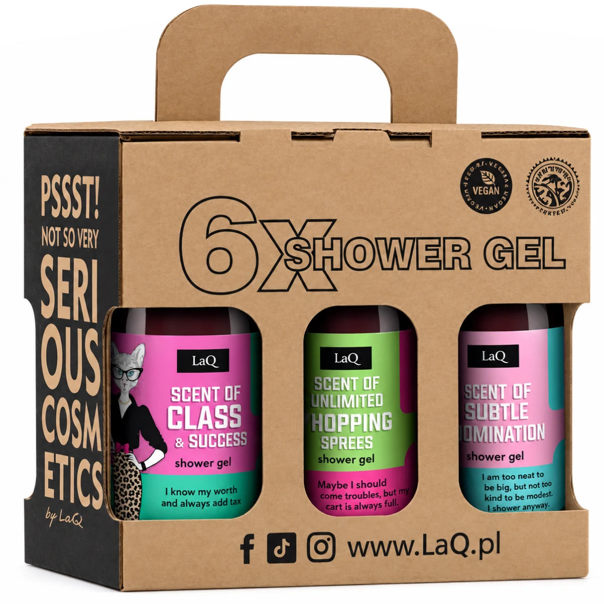 LaQ Lahjapakkaus Multipack for Woman 6 x 100 ml – kuuden suihkugeelin lahjapakkaus