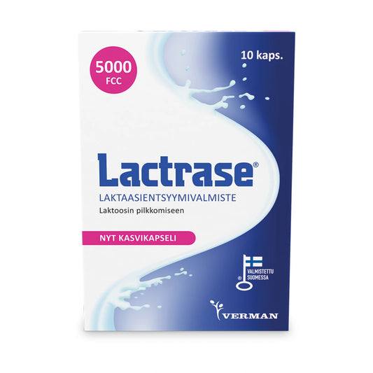 LACTRASE Laktaasientsyymi 5000 FCC kapseli 10 kpl laktoosin pilkkomiseen
