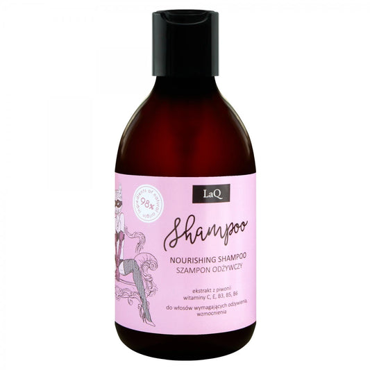 LAQ Peony Shampoo 300 ml on Pionin tuoksuinen, ravitseva shampoo hiusten päivittäiseen hoitoon.