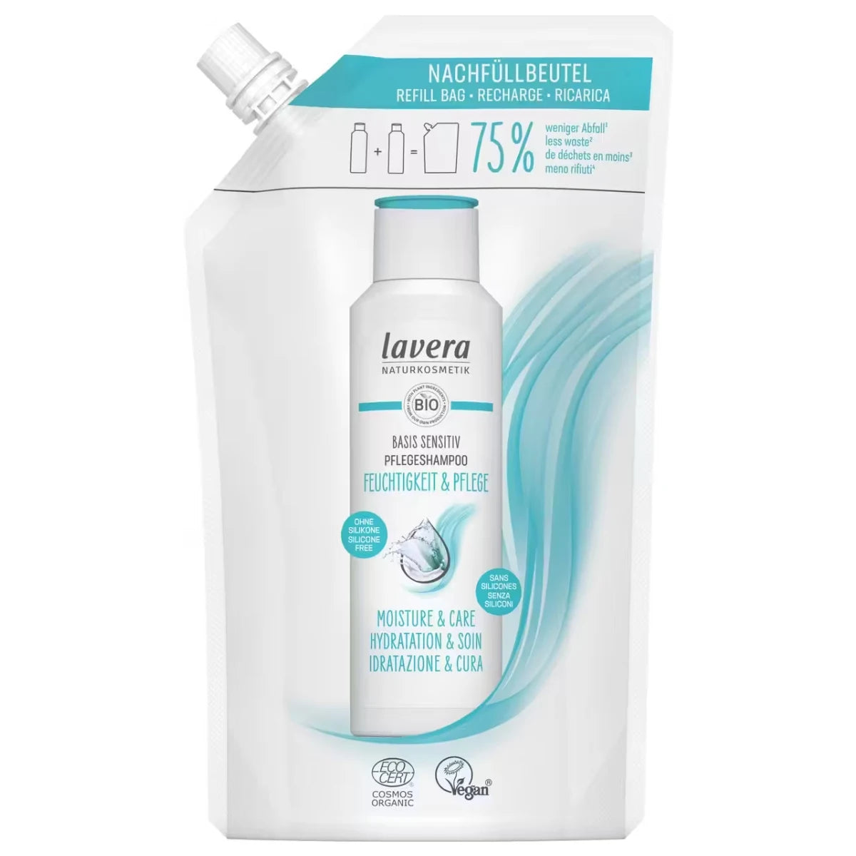 Lavera Basis Sensitiv Moisture & Care Shampoo täyttöpussi 500 ml