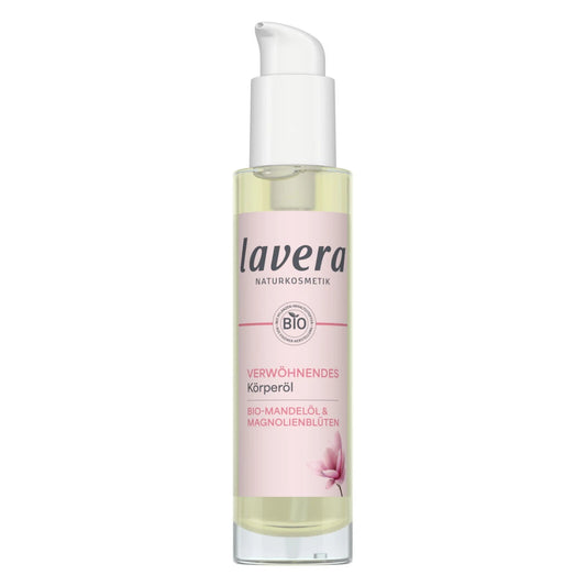 Lavera Indulgent vartaloöljy 100 ml sisältää luomu manteliöljyä