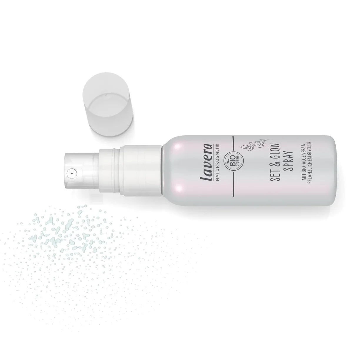 Lavera Set & Glow Setting Spray meikinkiinnityssuihke on nopeasti kuivuva suihke kasvoille
