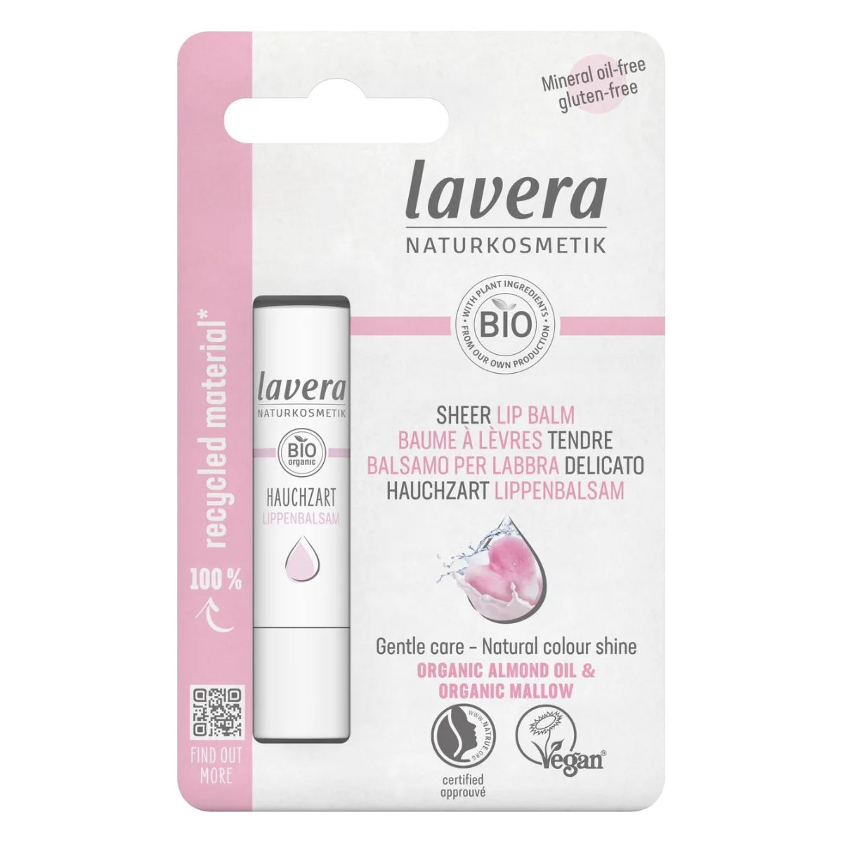 Lavera Sheer Lip Balm – luonnollisen pinkin sävyinen huulivoide