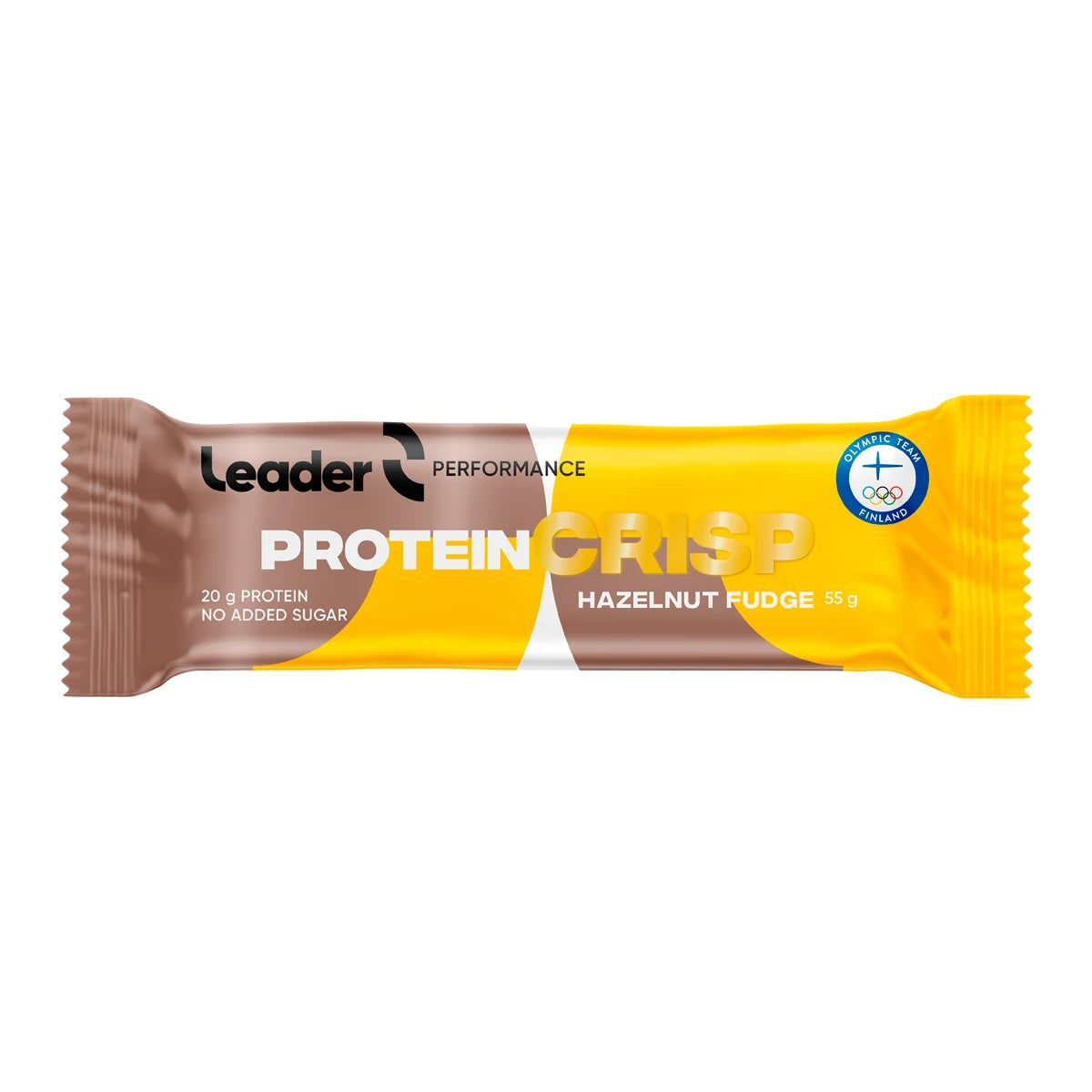 Leader Performance Crisp Hazelnut Fudge 55 g – Herkullinen proteiinipatukka ilman lisättyä sokeria
