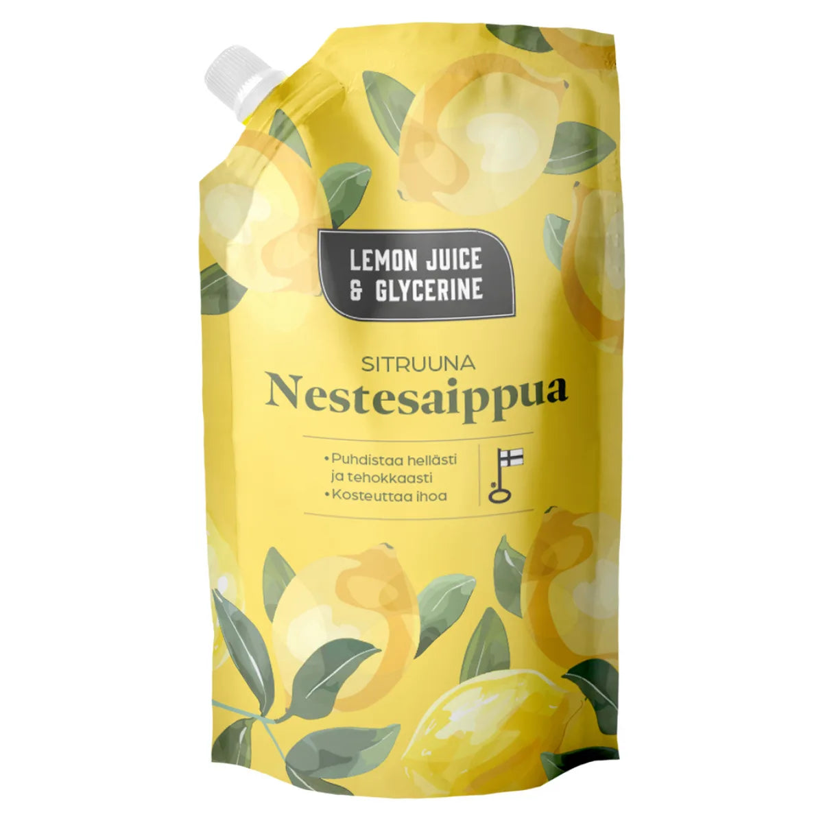Lemon Juice & Glycerine Nestesaippua Sitruuna täyttöpussi 550 ml