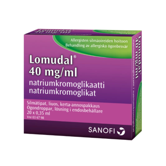 LOMUDAL 40 mg/ml silmätipat, liuos, kerta-annospakkaus 20x0,35 ml