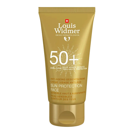 LOUIS WIDMER Sun Protection Face SPF50+ hajusteeton 50 ml anti-age vaikutuksella herkälle iholle